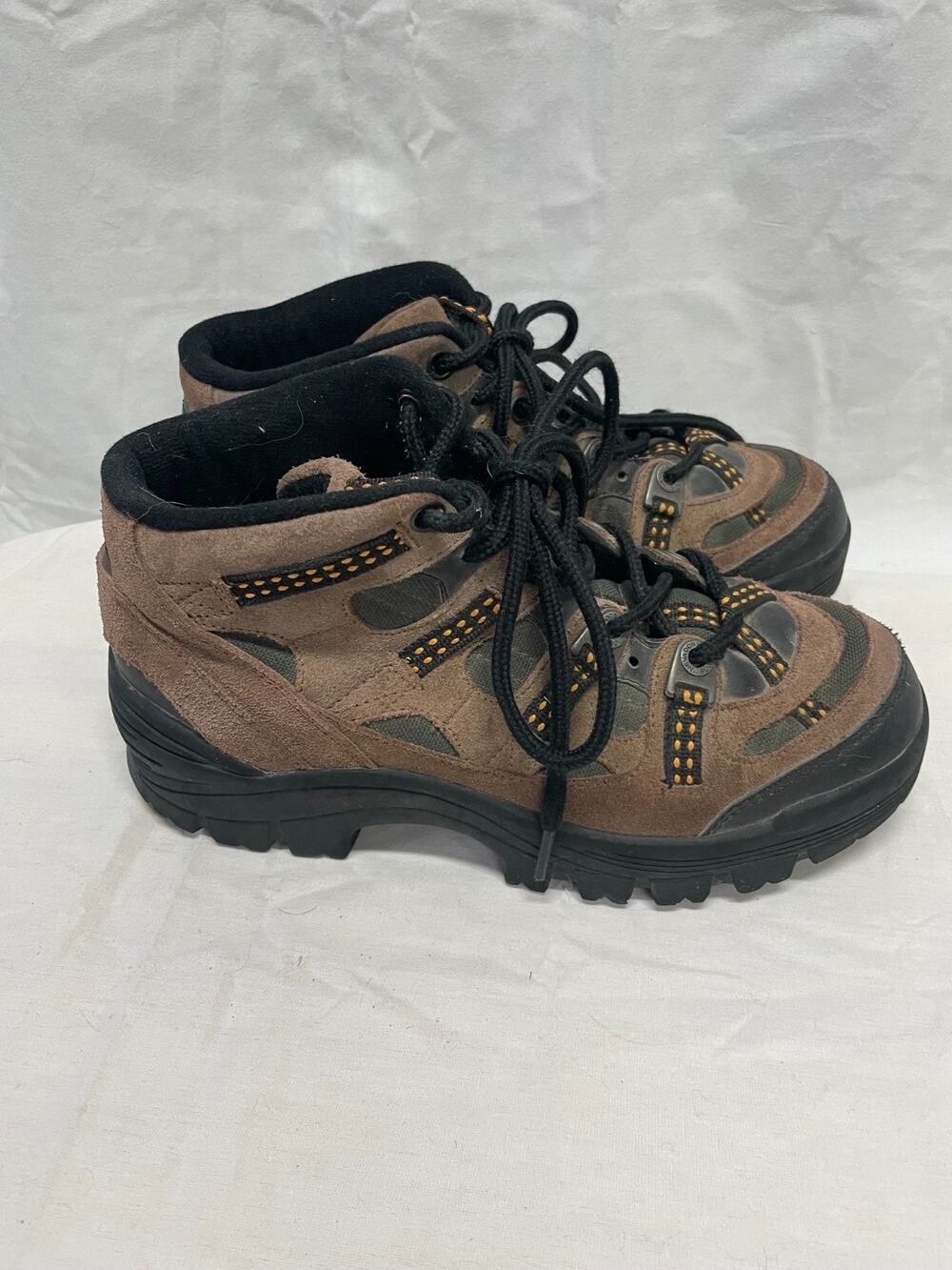 Nevados Vintage Mid-Cut Hiking Boots Women's 8, Men's 6 Brown Suede Olive Mesh